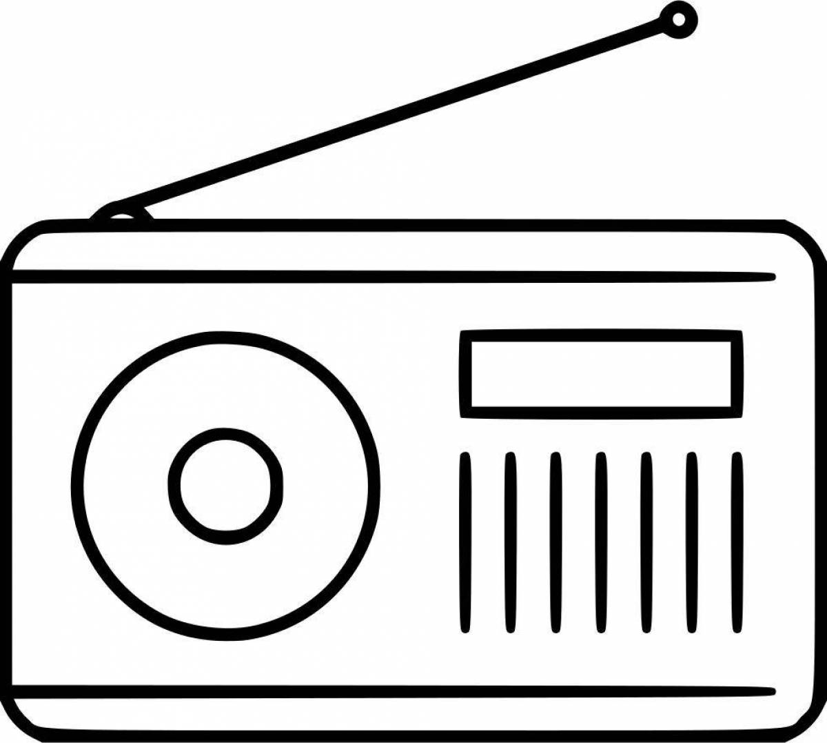 Playful radio coloring page