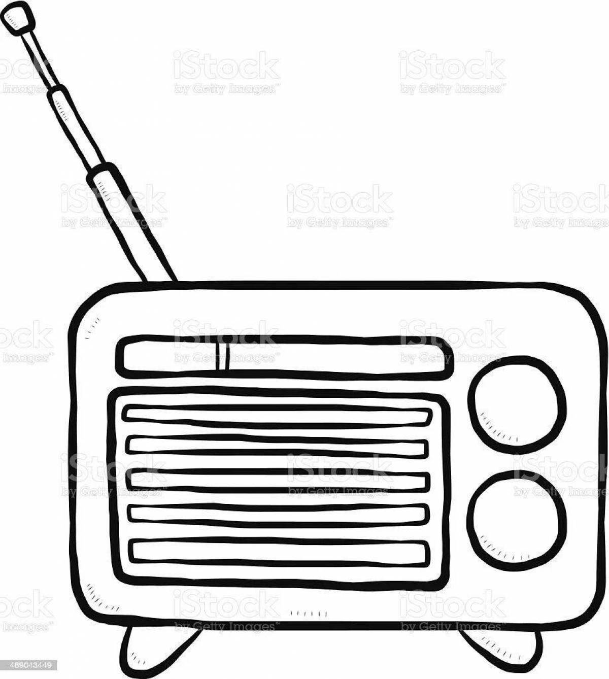 Exciting radio coloring page