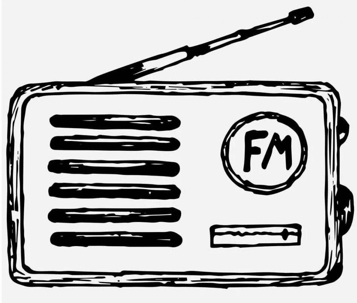 Radio coloring page in vibrant colors
