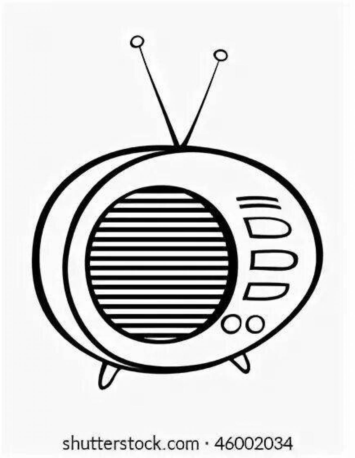 Glowing radios coloring page