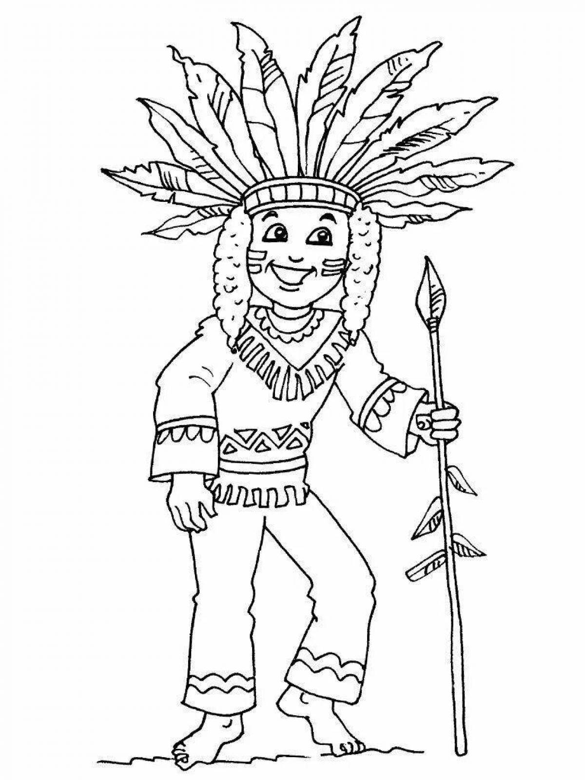Indians bold coloring pages