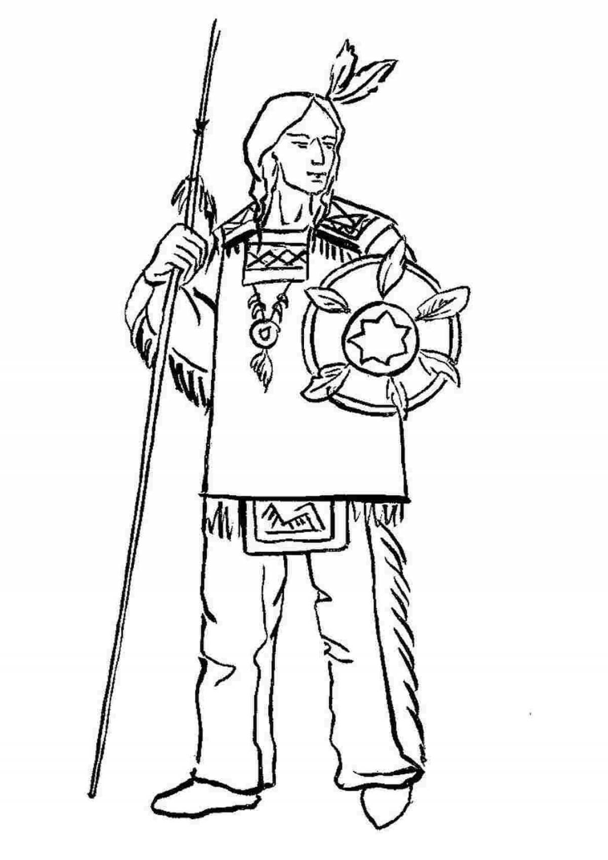 Glorious indians coloring page