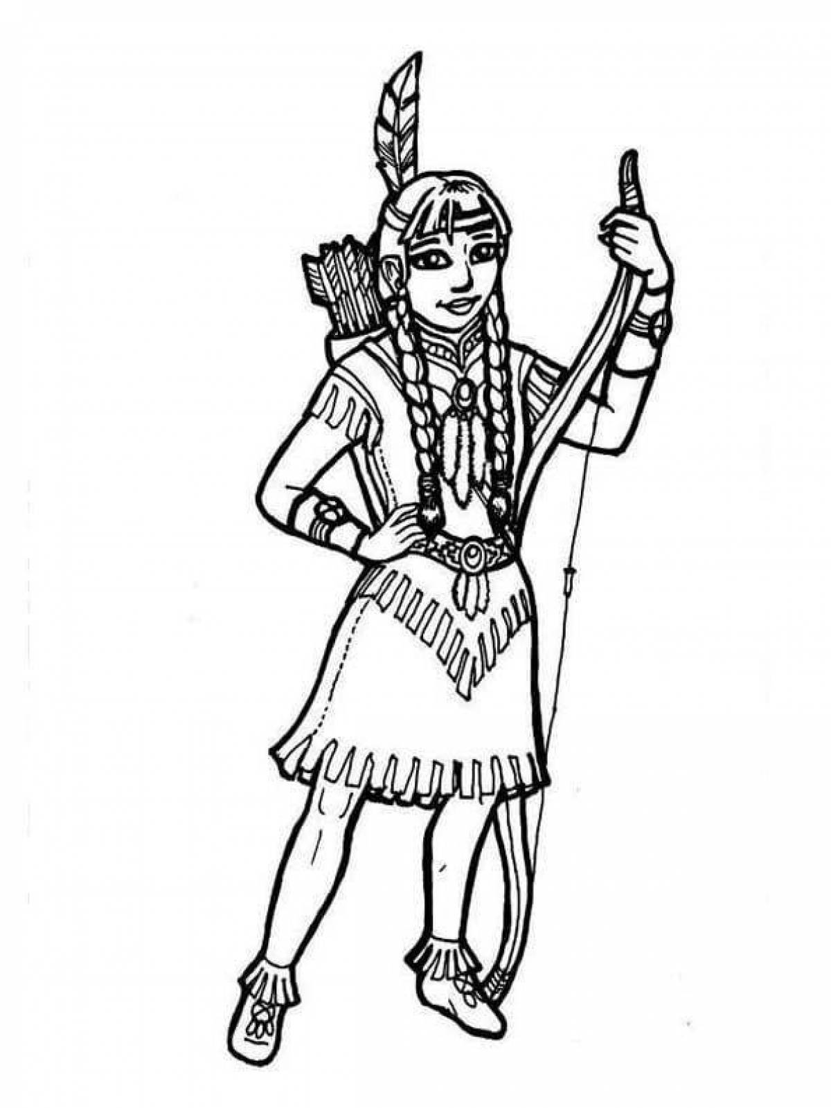 Tempting coloring pages of the Indians