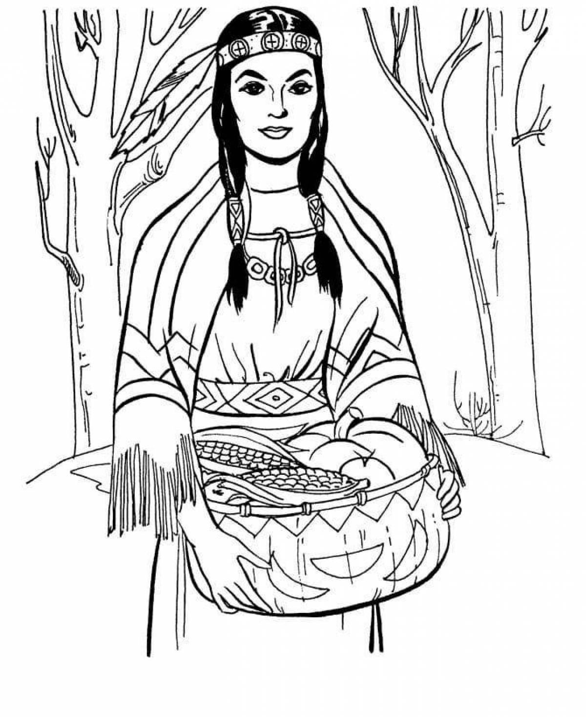 Amazing coloring pages of the Indians