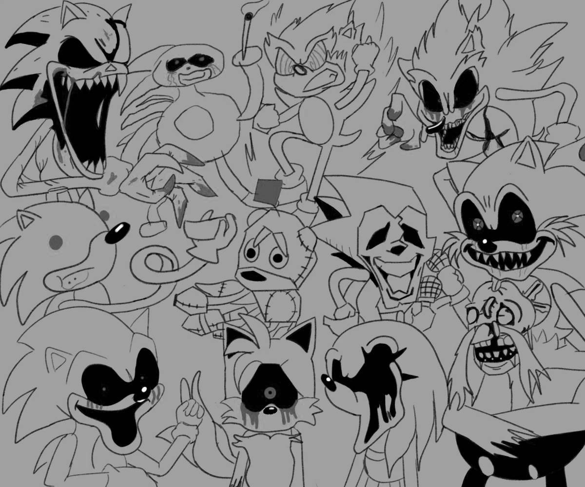 Sonic exe coloring page