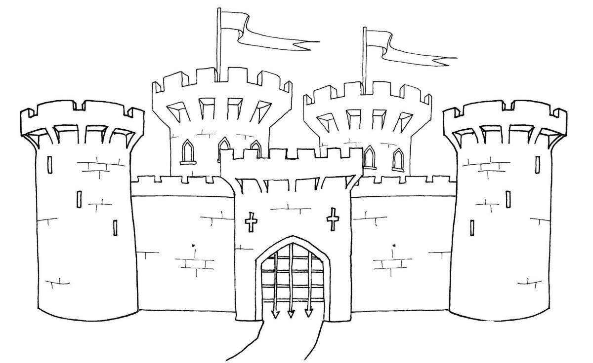 Grand coloring page old castle