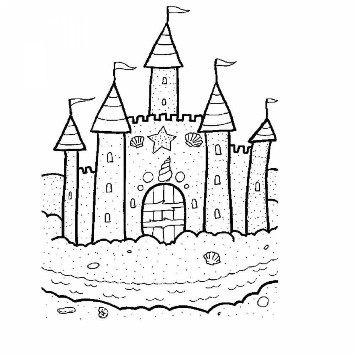 Coloring pictures of the old castle