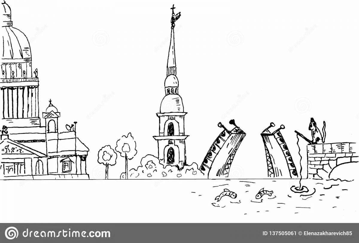Раскраска великая петропавловская крепость