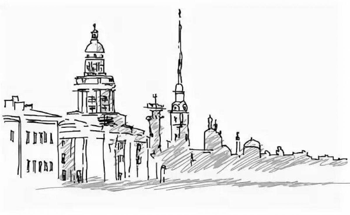 Coloring page glorious Peter and Paul Fortress