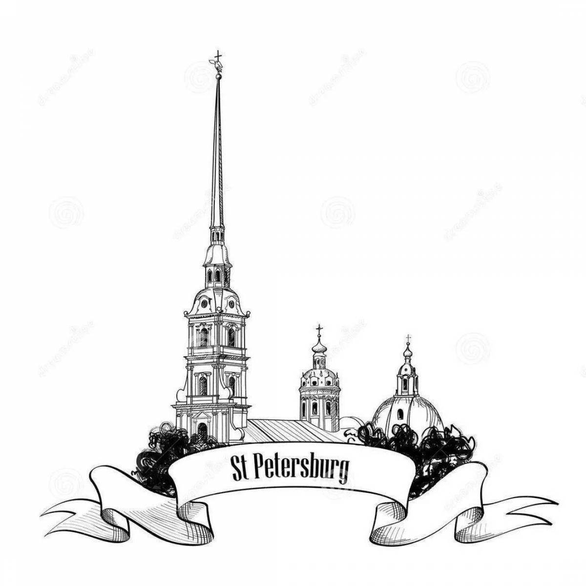Coloring page brilliant Peter and Paul Fortress
