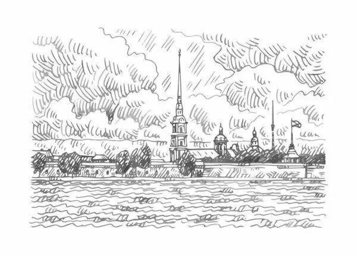 Coloring page dazzling peter and paul fortress