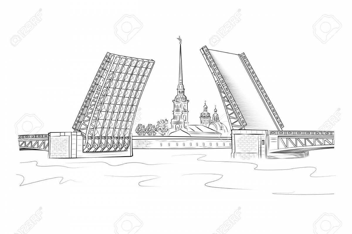 Раскраска сияющая петропавловская крепость