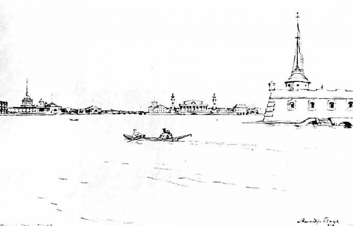 Peter and Paul fortress coloring page
