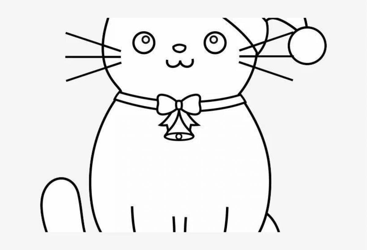 Luminous lily kitty coloring page