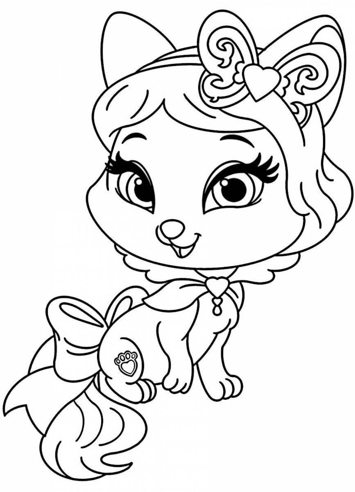Living lily kitty coloring page