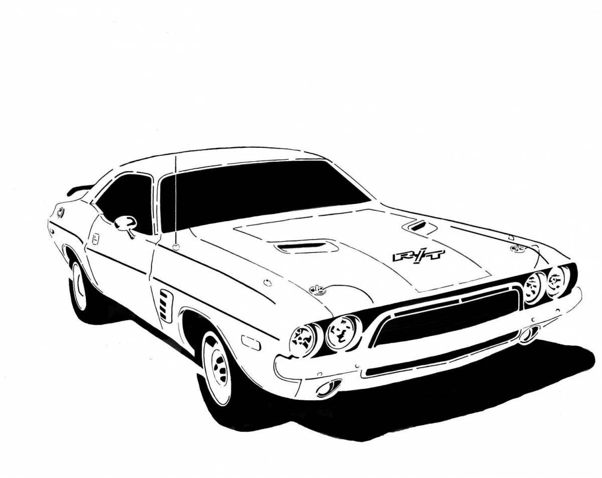 Dazzling dodge challenger coloring page