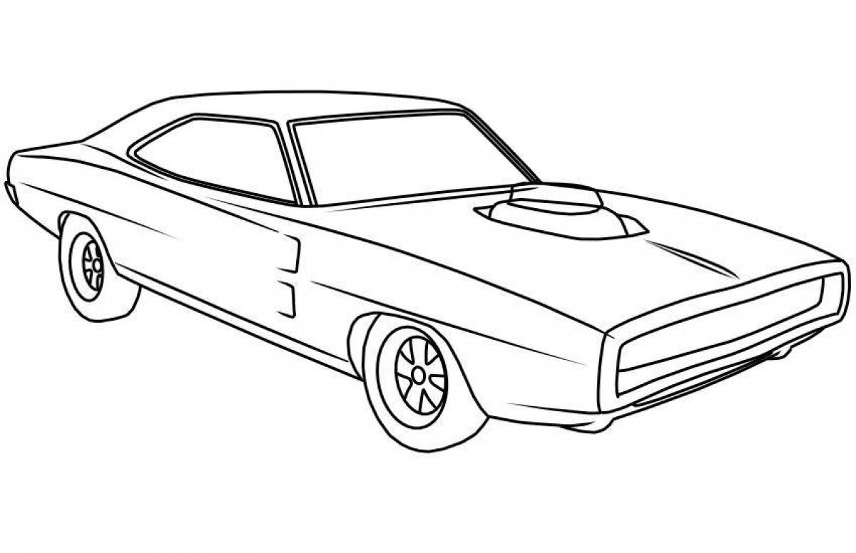 Gorgeous dodge challenger coloring page