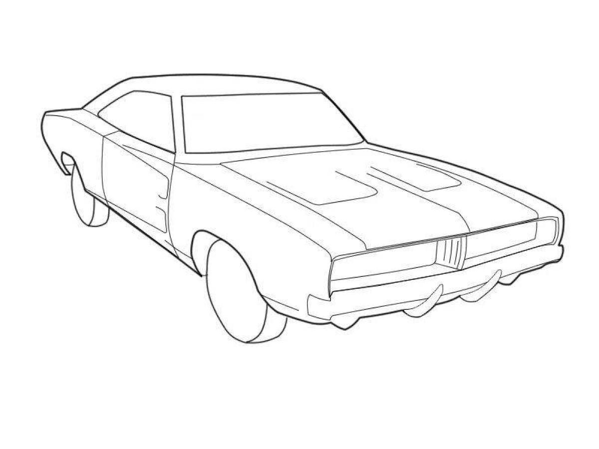 Luxury dodge challenger coloring page