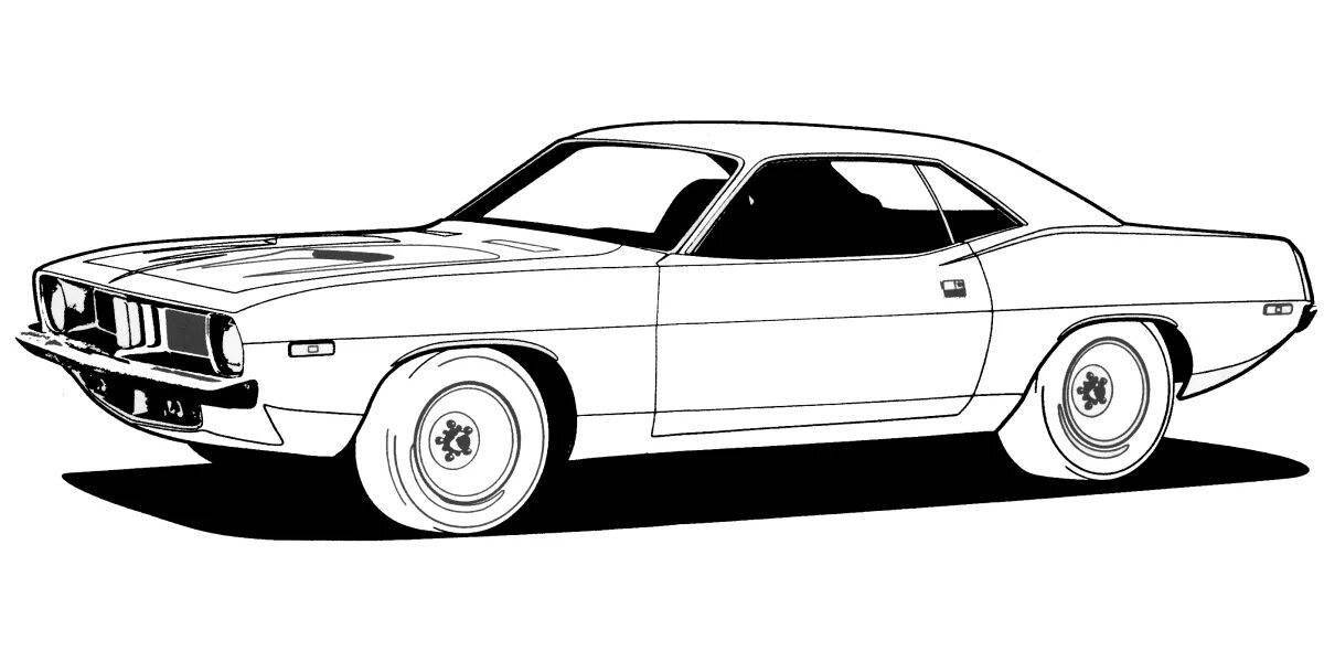 Glamorous dodge challenger coloring page