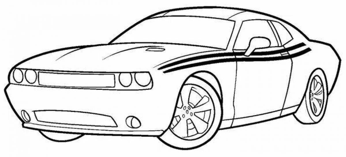 Rampant dodge challenger coloring page