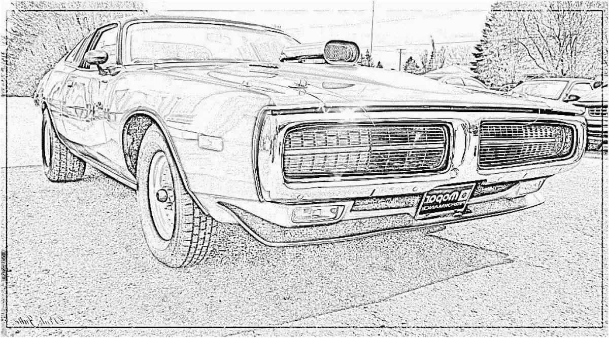 Dodge challenger fun coloring book