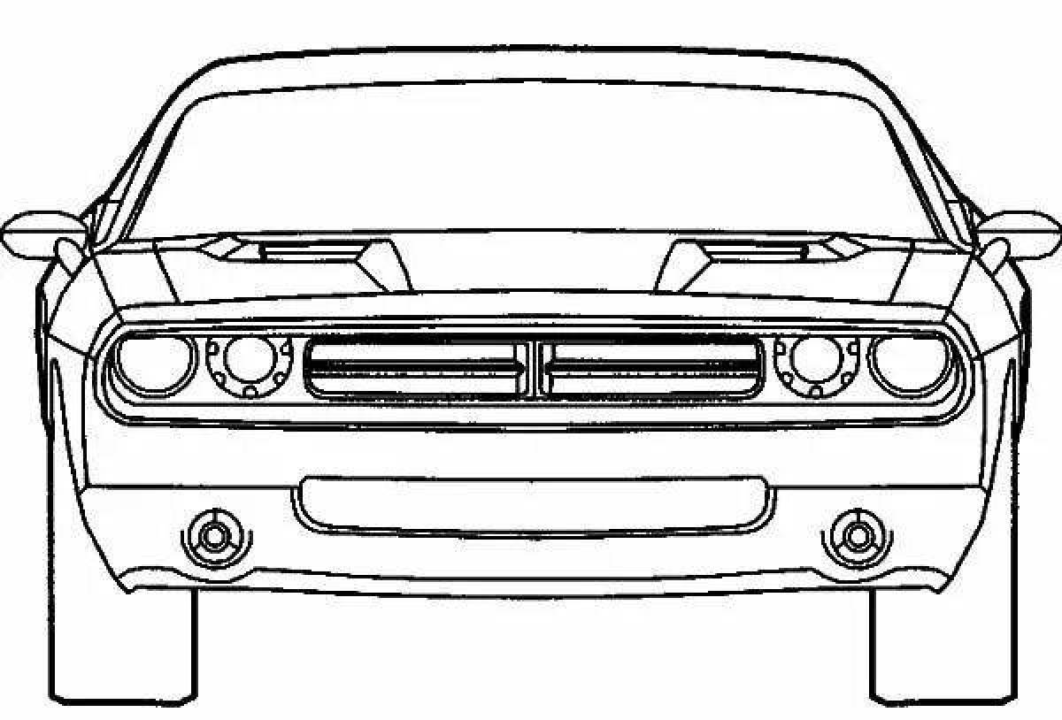 Adorable dodge challenger coloring page