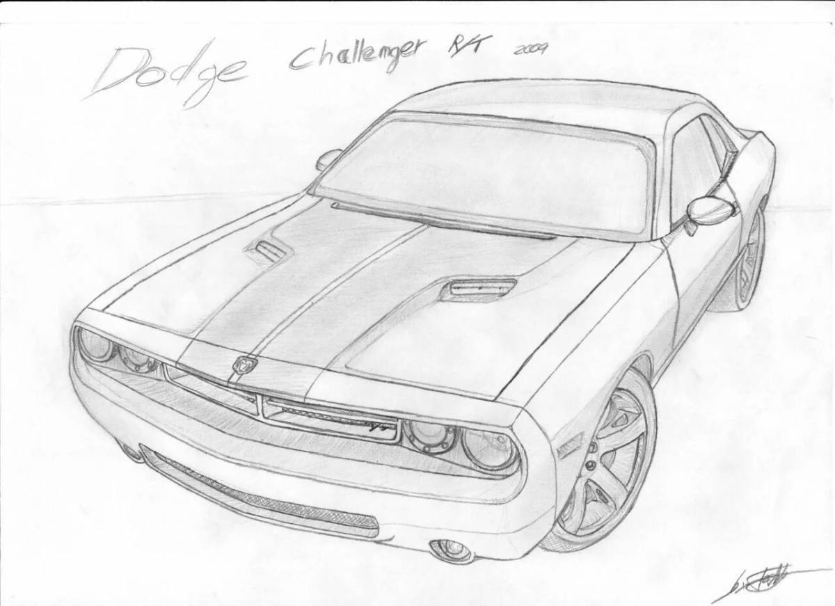 Fun coloring dodge challenger
