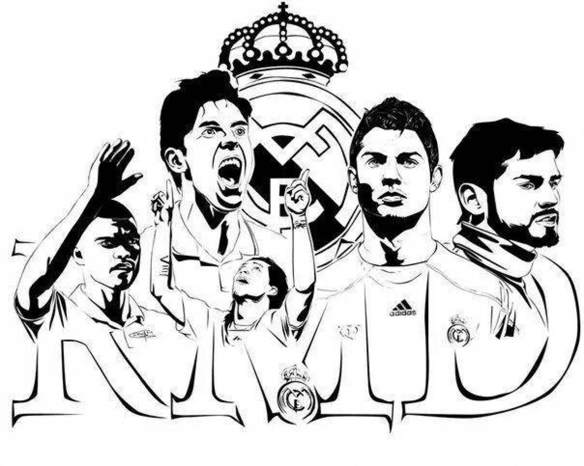 Real madrid coloring page bold