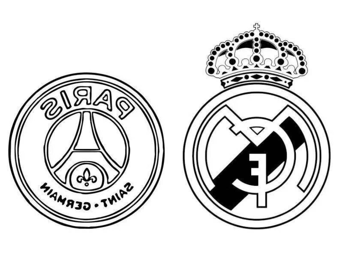 Real madrid playful coloring page