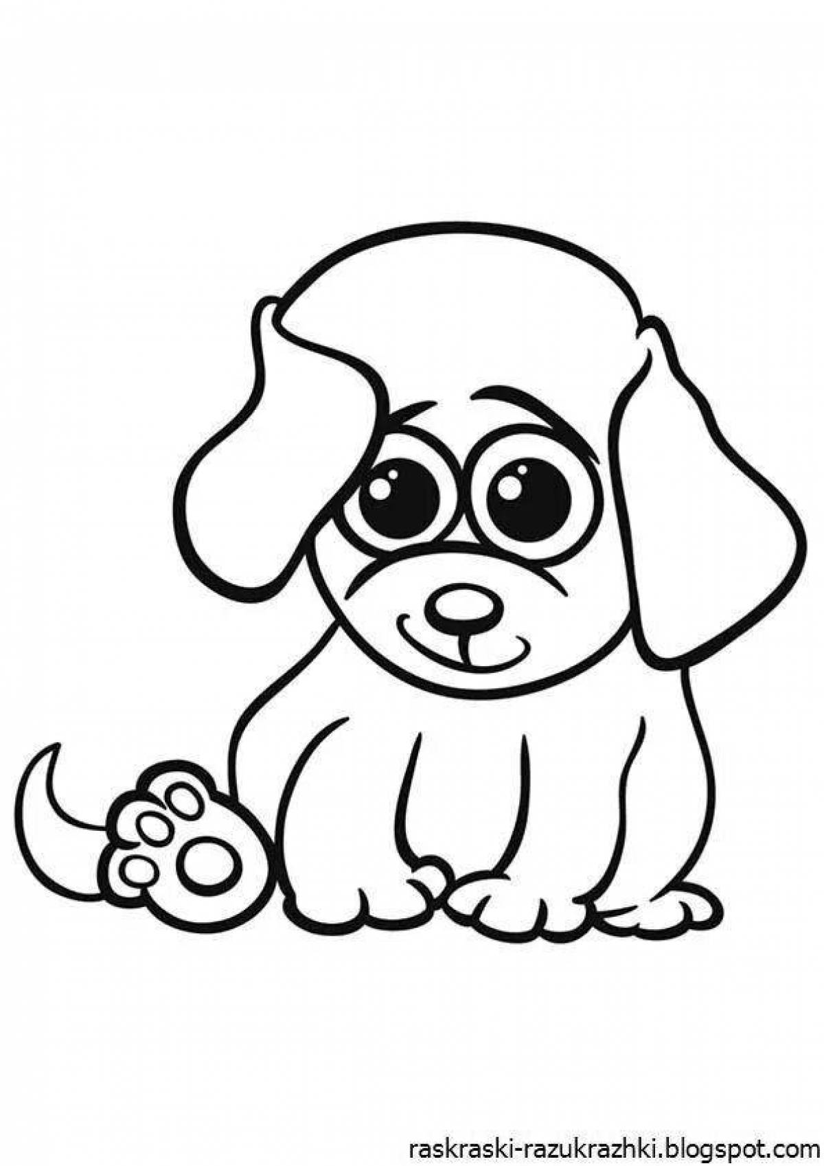 Naughty little dog coloring page