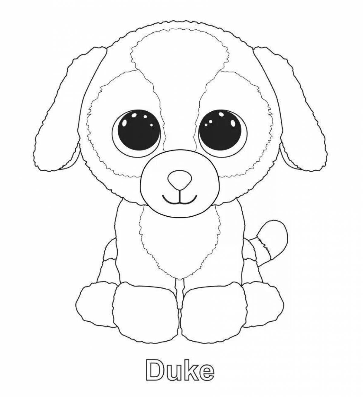 Coloring page loving little dog