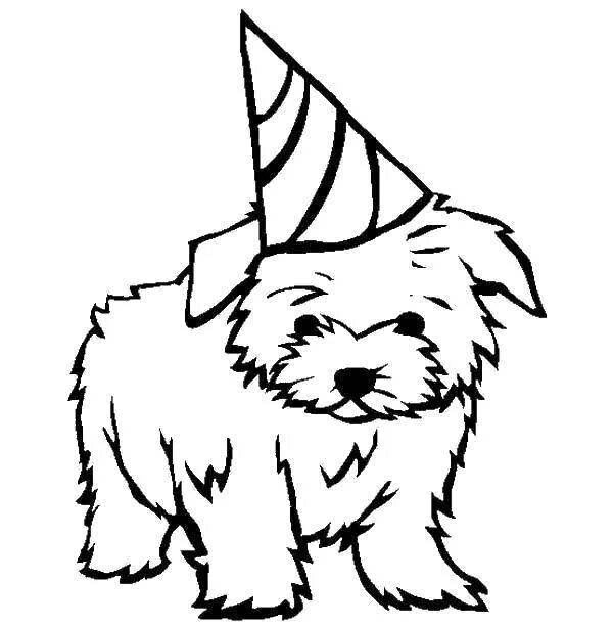 Coloring page affectionate dog