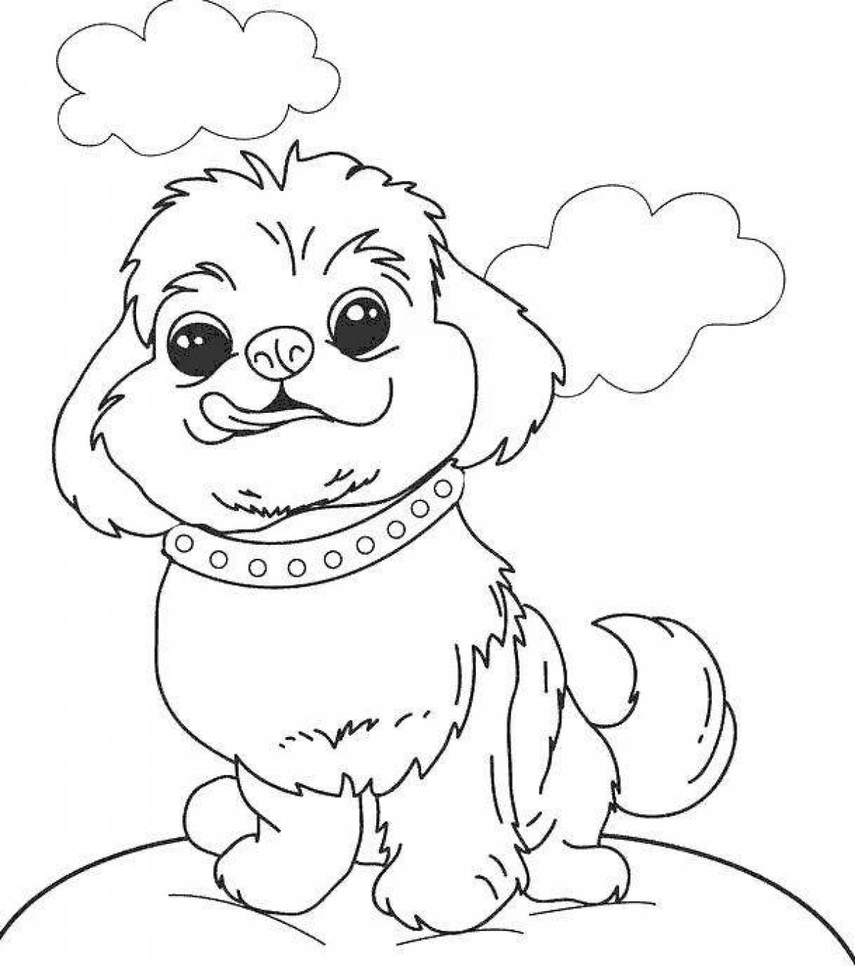 Animated dog coloring page