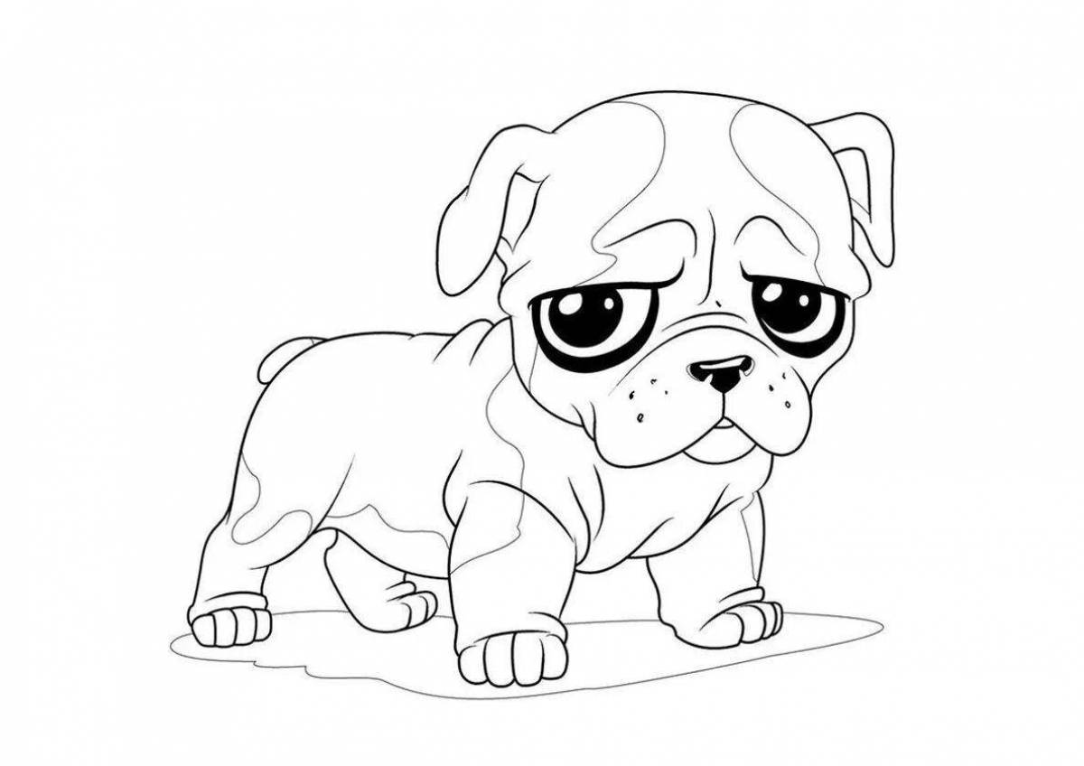 Coloring page energetic little dog