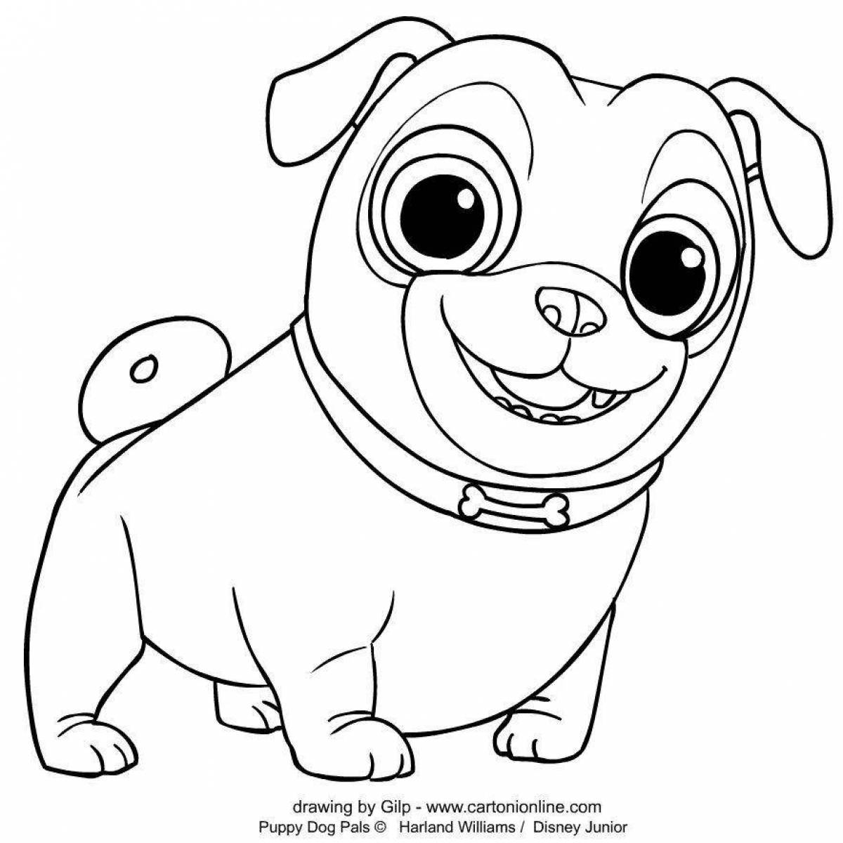 Sweet-eyed dog coloring page