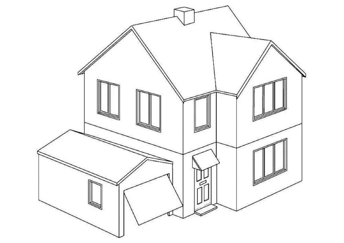 Coloring page charming big house