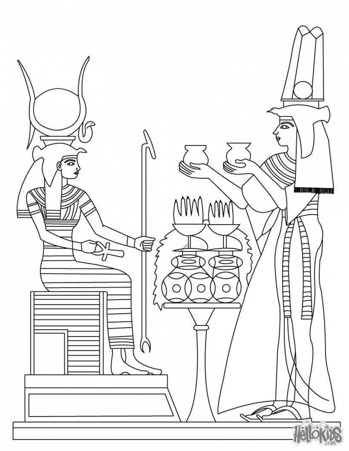 Grand coloring page ancient egypt