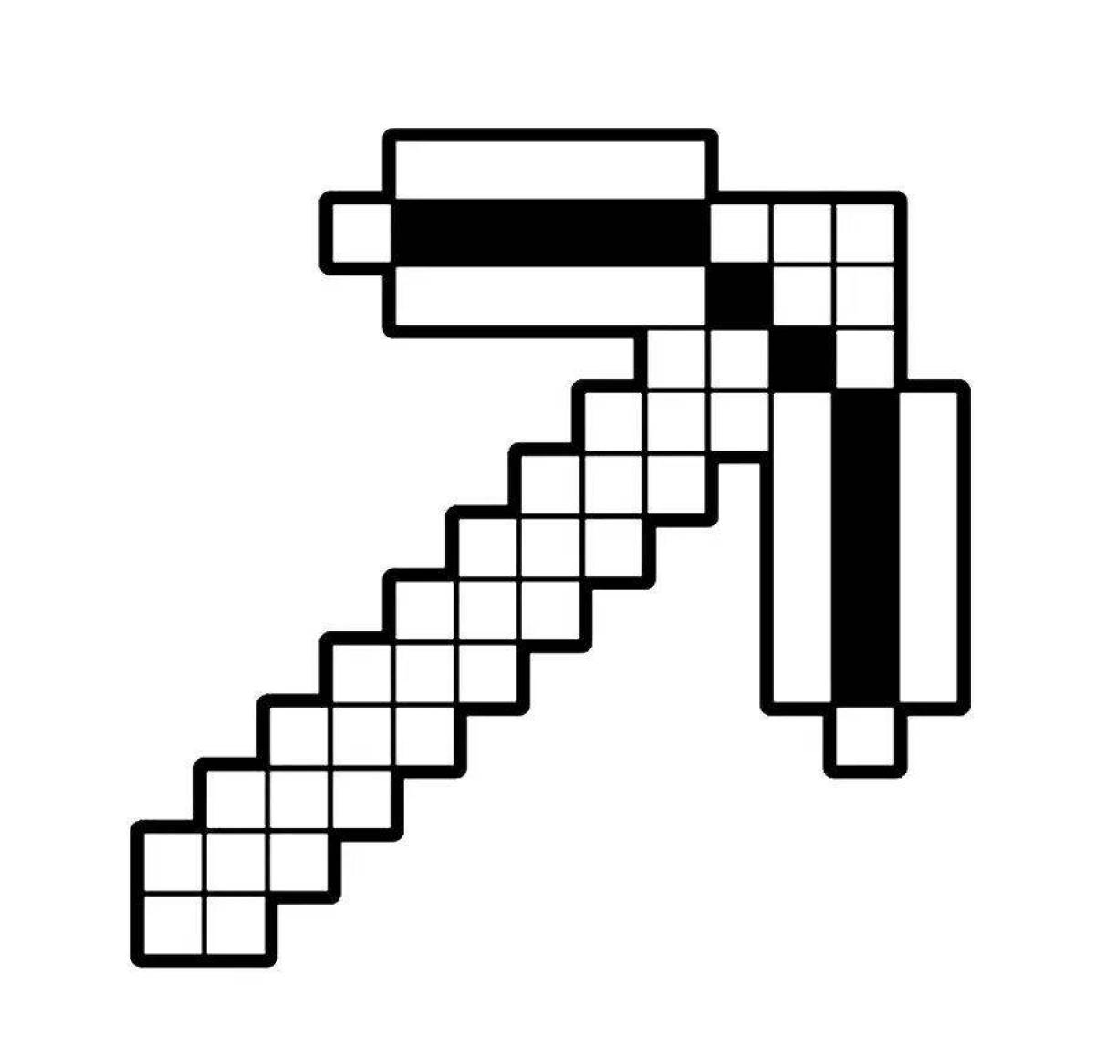 Sparkly minecraft weapon coloring page
