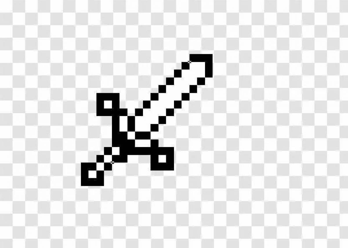 Tempting minecraft weapon coloring page