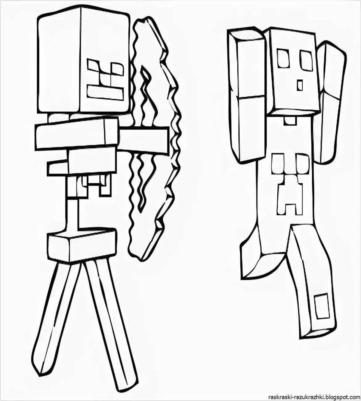 Minecraft mystery weapon coloring page