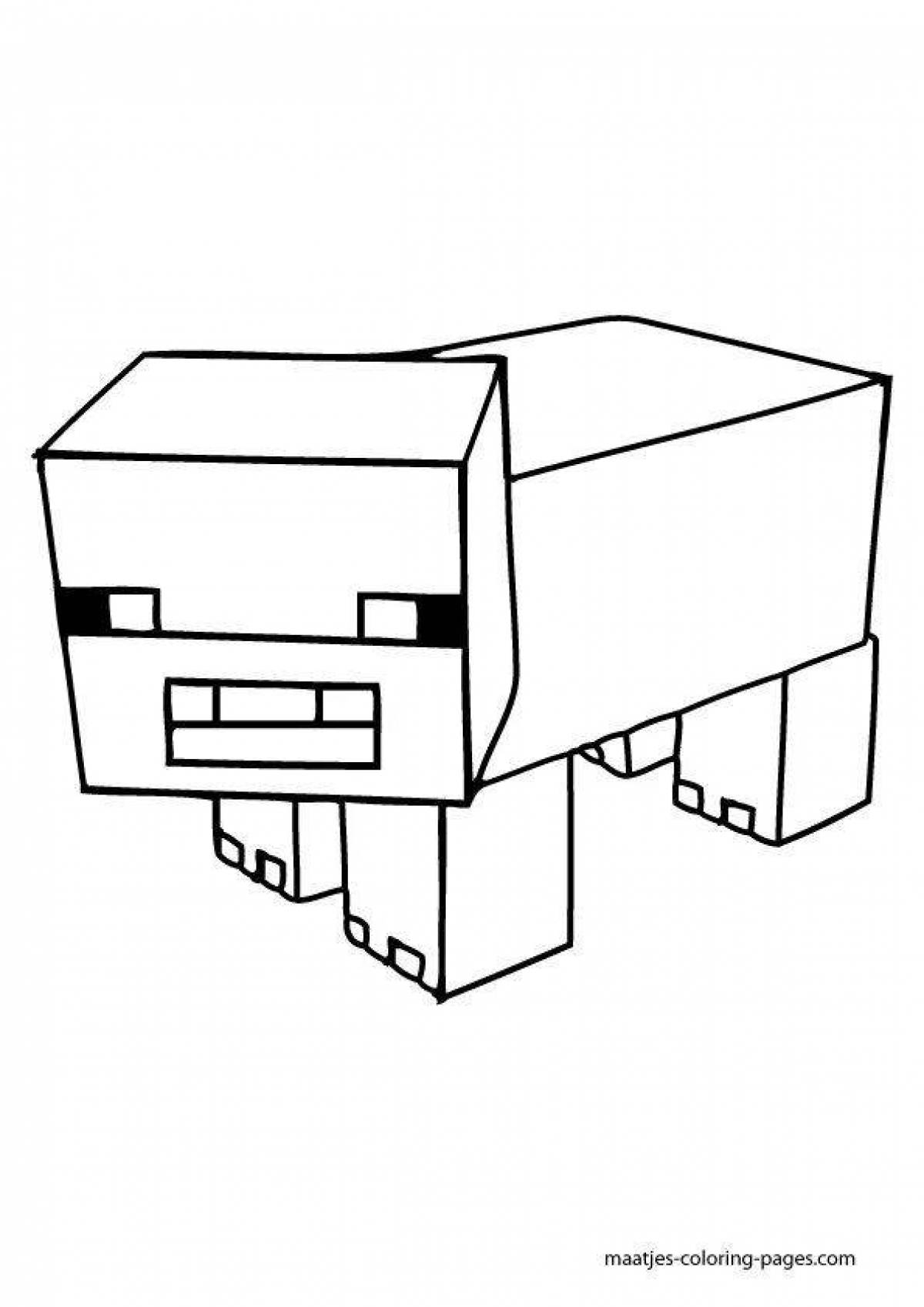Minecraft animal coloring page