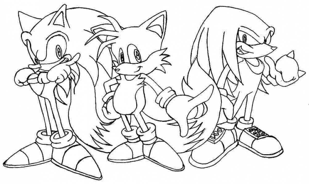 Charming sonic knuckles coloring book
