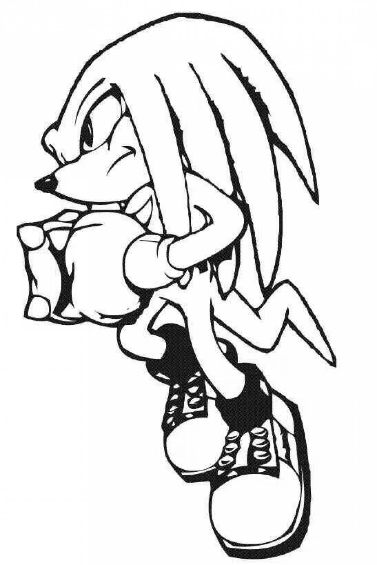 Charming sonic knuckles coloring book