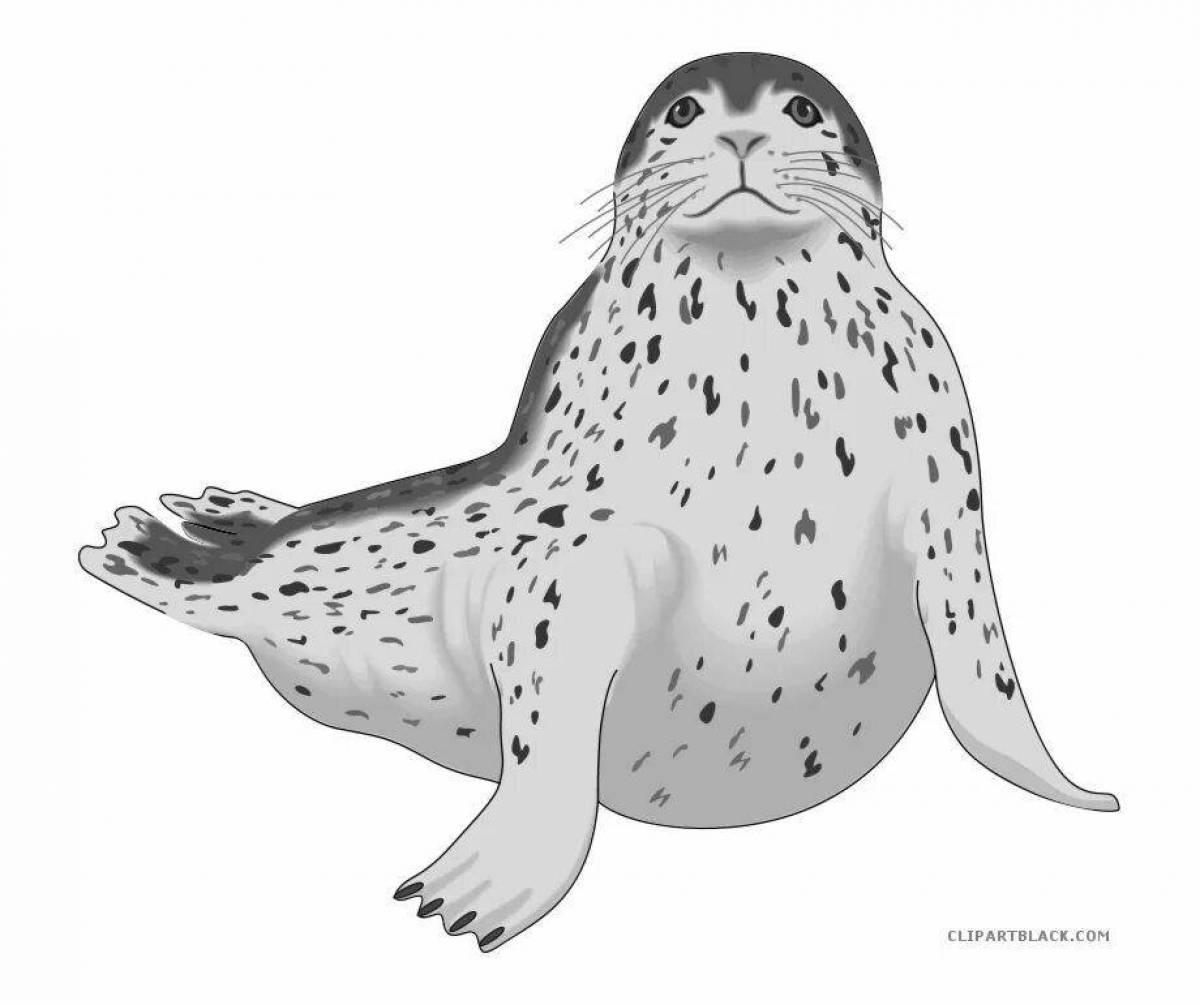 Exotic leopard seal coloring page