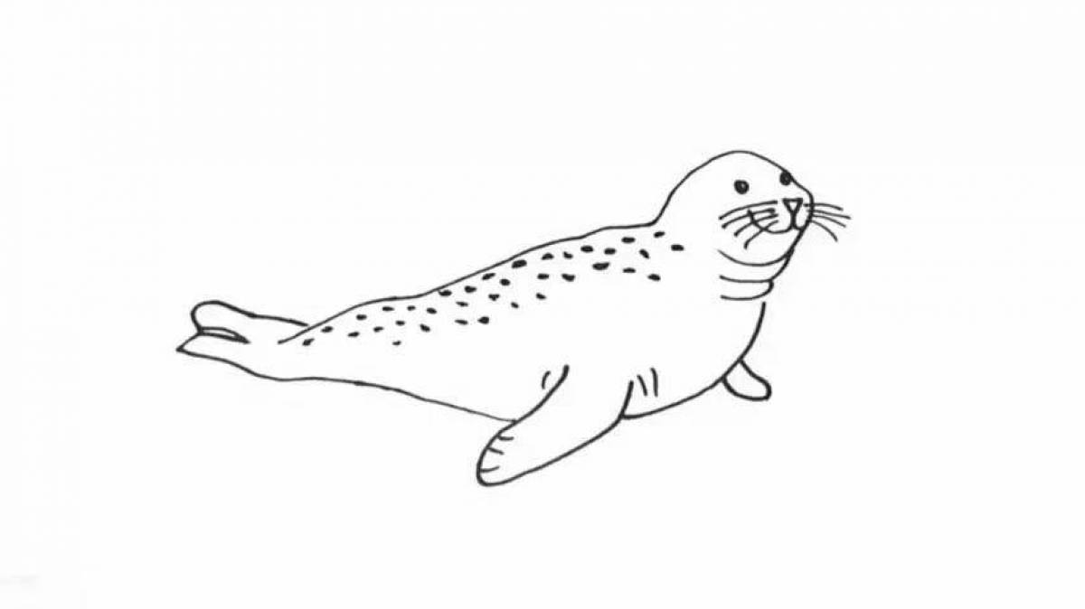 Adorable leopard seal coloring page