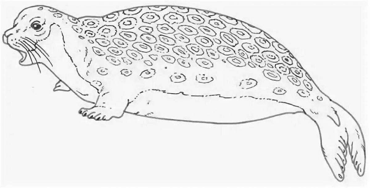 Coloring page beckoning leopard seal