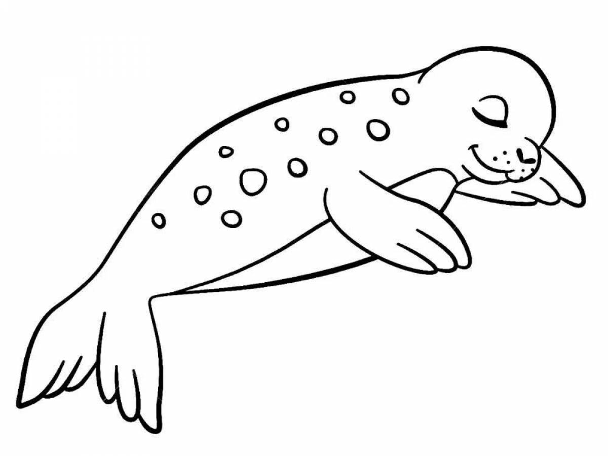 Раскраска морской леопард