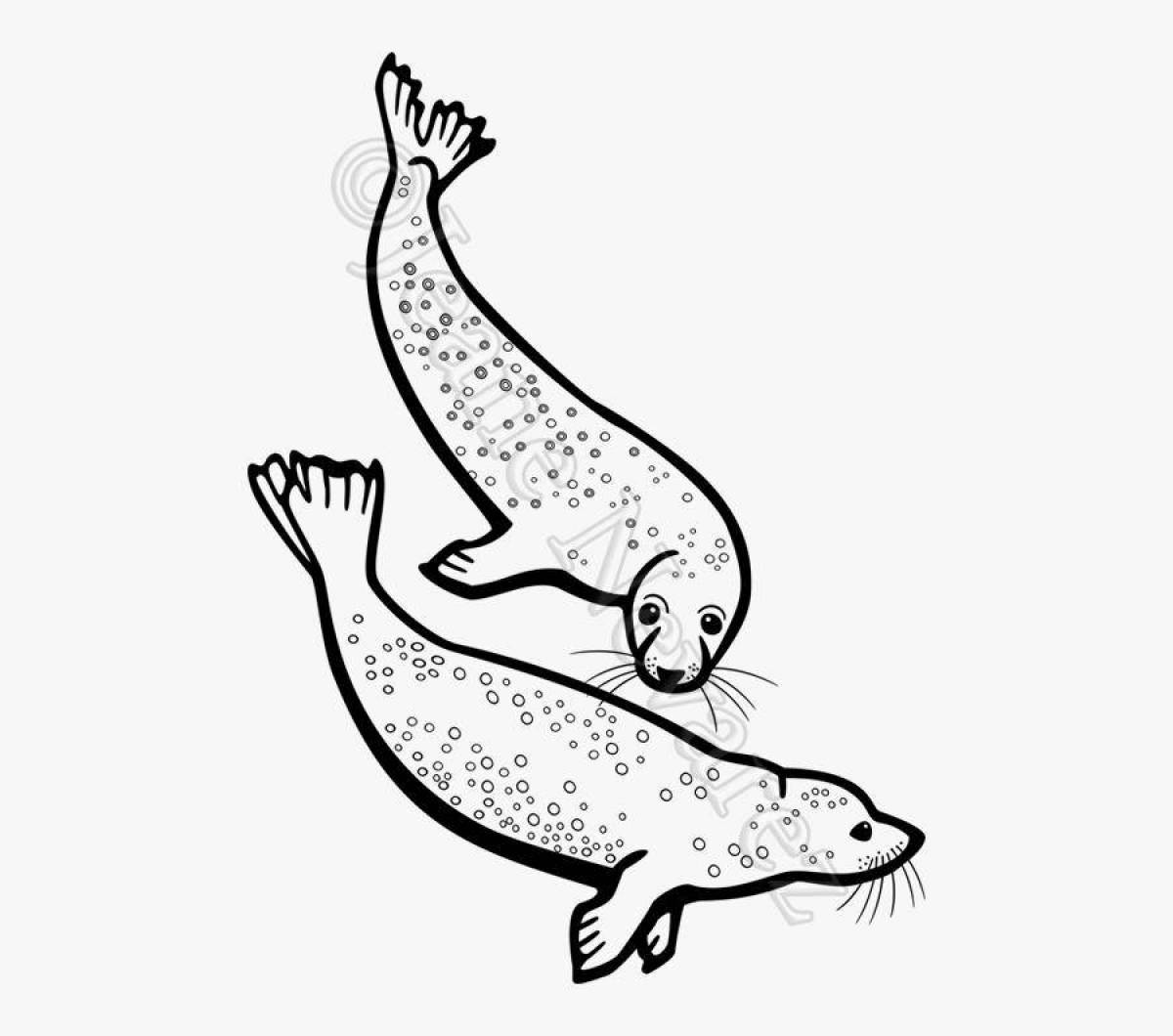 Fantastic leopard seal coloring page