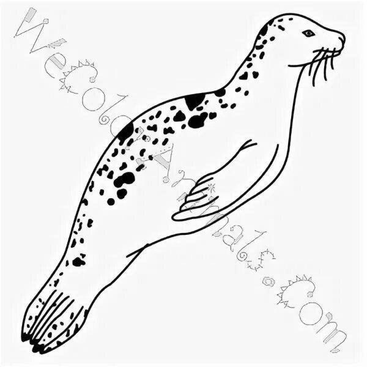 Fabulous leopard seal coloring page