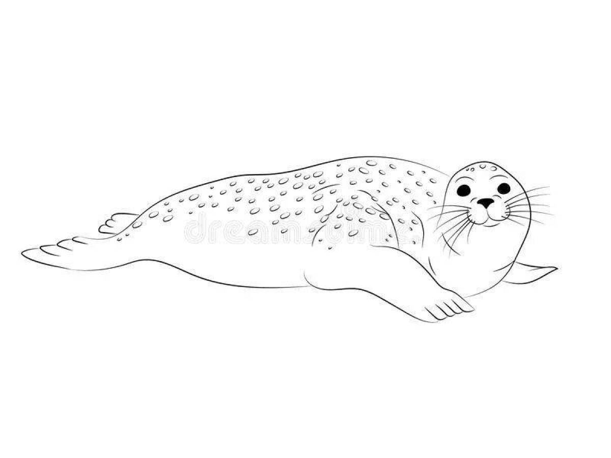 The incredible leopard seal coloring page